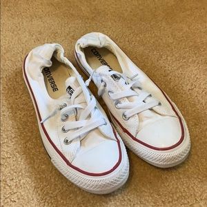 Converse white slip ons